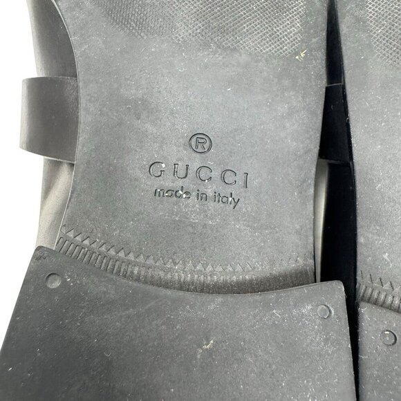 GUCCI Broadwick black mens loafers Interlocking GG Logo shoes size 9.5 - Picture 15 of 16